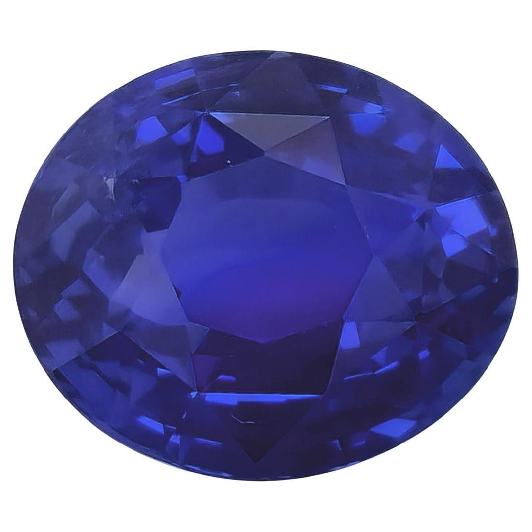 Saphir bleu naturel non chauffé de 6,06 carats certifié par le GIA
