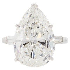 GIA Certified 6.06 Carat Pear Cut Diamond Ring E COLOR VVS1