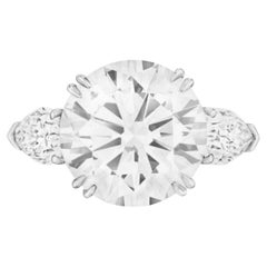 Bague en platine certifiée GIA avec solitaire en diamant rond de 6,06 carats TYPE IIA