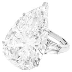 Certificado GIA 6.06 Ct. Anillo de diamantes talla pera VVS1 E COLOR