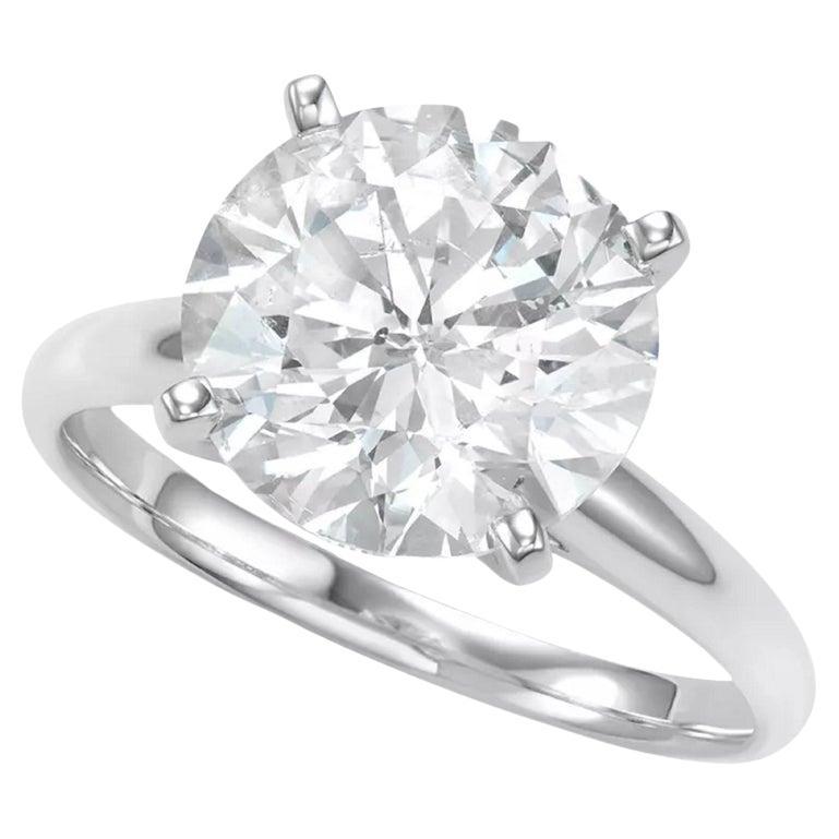 Gia Certified 6.07 Carat G Color Internally Flawless Round Diamond Ring View 3