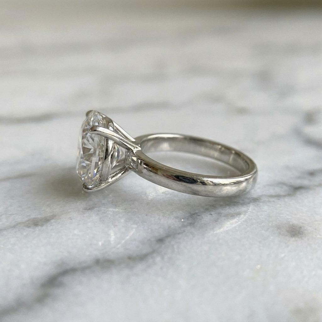 Gia Certified 6.07 Carat G Color Internally Flawless Round Diamond Ring View 5