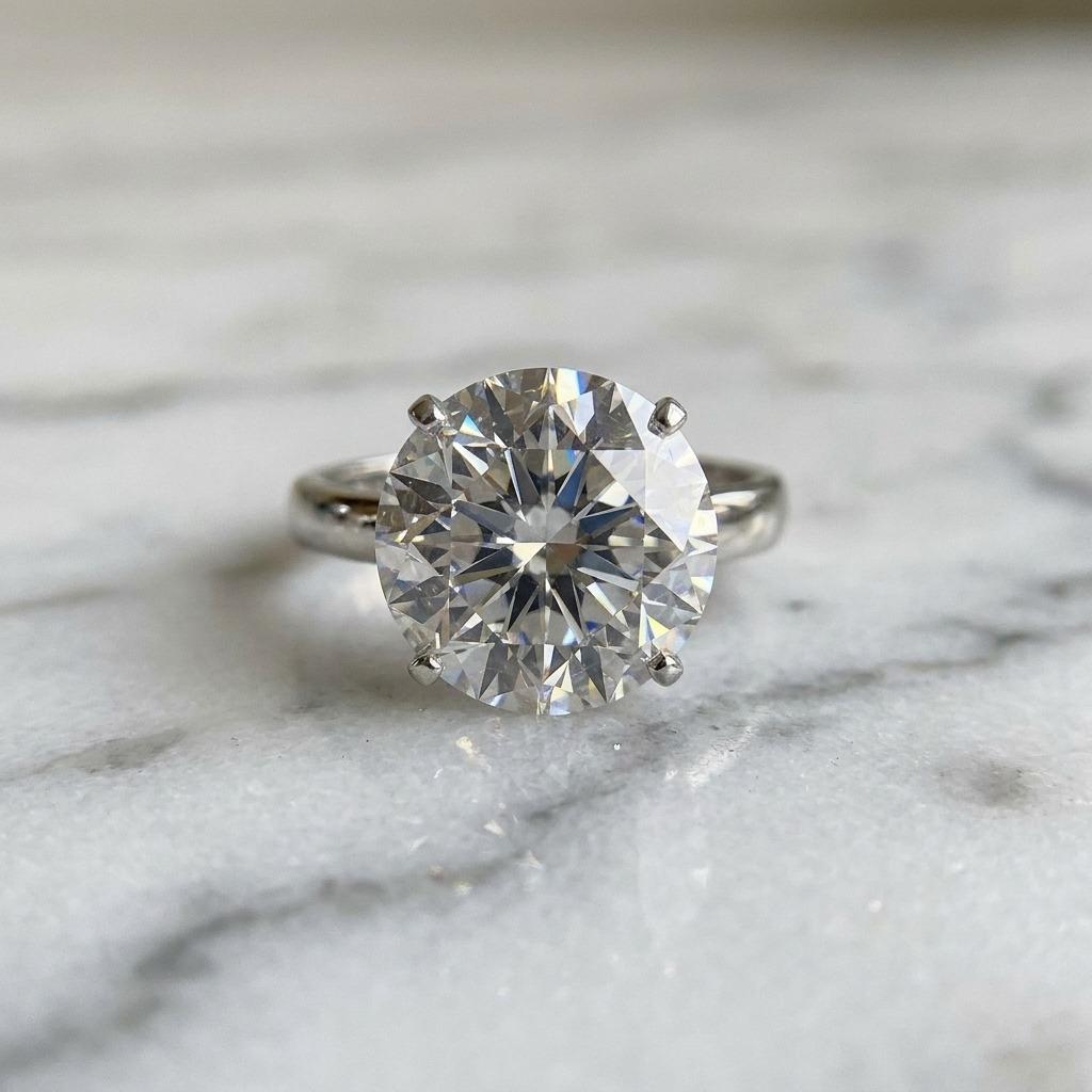 Gia Certified 6.07 Carat G Color Internally Flawless Round Diamond Ring View 6