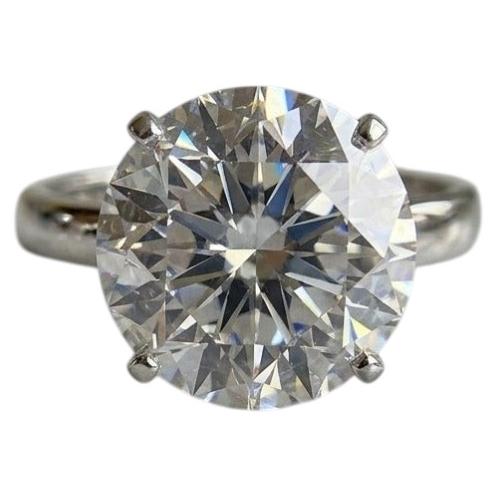 GIA Certified 6.07 Carat G Color Internally Flawless Round Diamond Ring