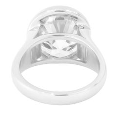 GIA Certified 6.09 Carat Round Brilliant Cut Diamond Platinum Bezel Set Ring