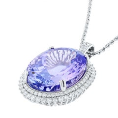 GIA Certified 60.96 Carat Tanzanite Pendant Necklace