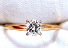 Gia Certified .60ct Round Cut Diamond Solitaire Ring Classic G/Vs*
