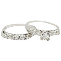 GIA Certified .60pts Old European Brilliant Cut Diamond Wedding Set