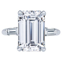 GIA Certified 6.10 Carat Emerald Cut Diamond, L VVS1, Engagement Ring 