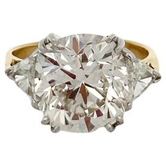 Antique GIA Certified 6.11 Carat Cushion Cut Enagement