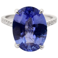 GIA Certified 6.11 Carat Sapphire Diamond Ring