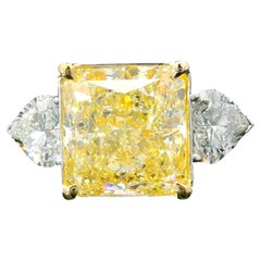GIA Certified 6.13 Carat Fancy Light Yellow VS2 Clarity Diamond Ring