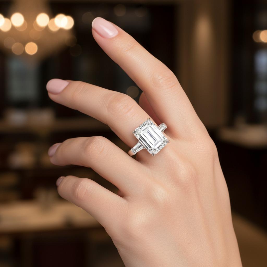 Bague en diamant certifié GIA de 6,13 carats, couleur G VS1, clarté Neuf - En vente à Chicago, IL