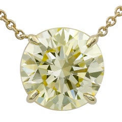 GIA Certified 6.13 Carat Round Diamond Pendant Necklace