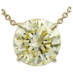 GIA Certified 6.13 Carat Round Diamond Pendant Necklace