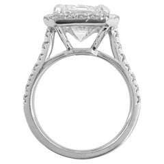 GIA Certified 6.14 Carat Emerald Cut Diamond Engagement Platinum Ring