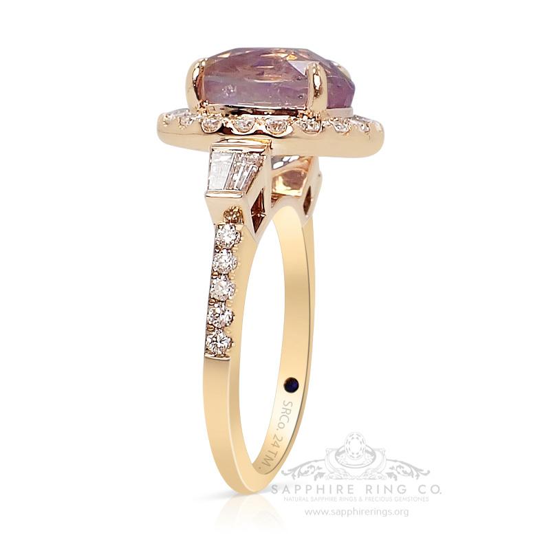 GIA Certified 6.18 ct Sapphire Ring, Unheated Ceylon Sapphire 18kt Rose Gold In New Condition For Sale In Tampa, FL