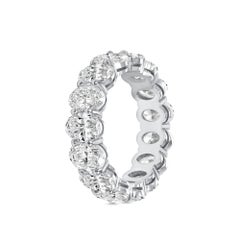 GIA  Certified 6.18 Ctw. Oval Cut Diamond Eternity Band in Platinum