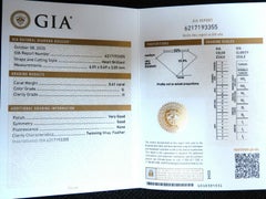 GIA Certificado .61ct Corazón Anillo de Diamantes 14kt Clásico G/I1*
