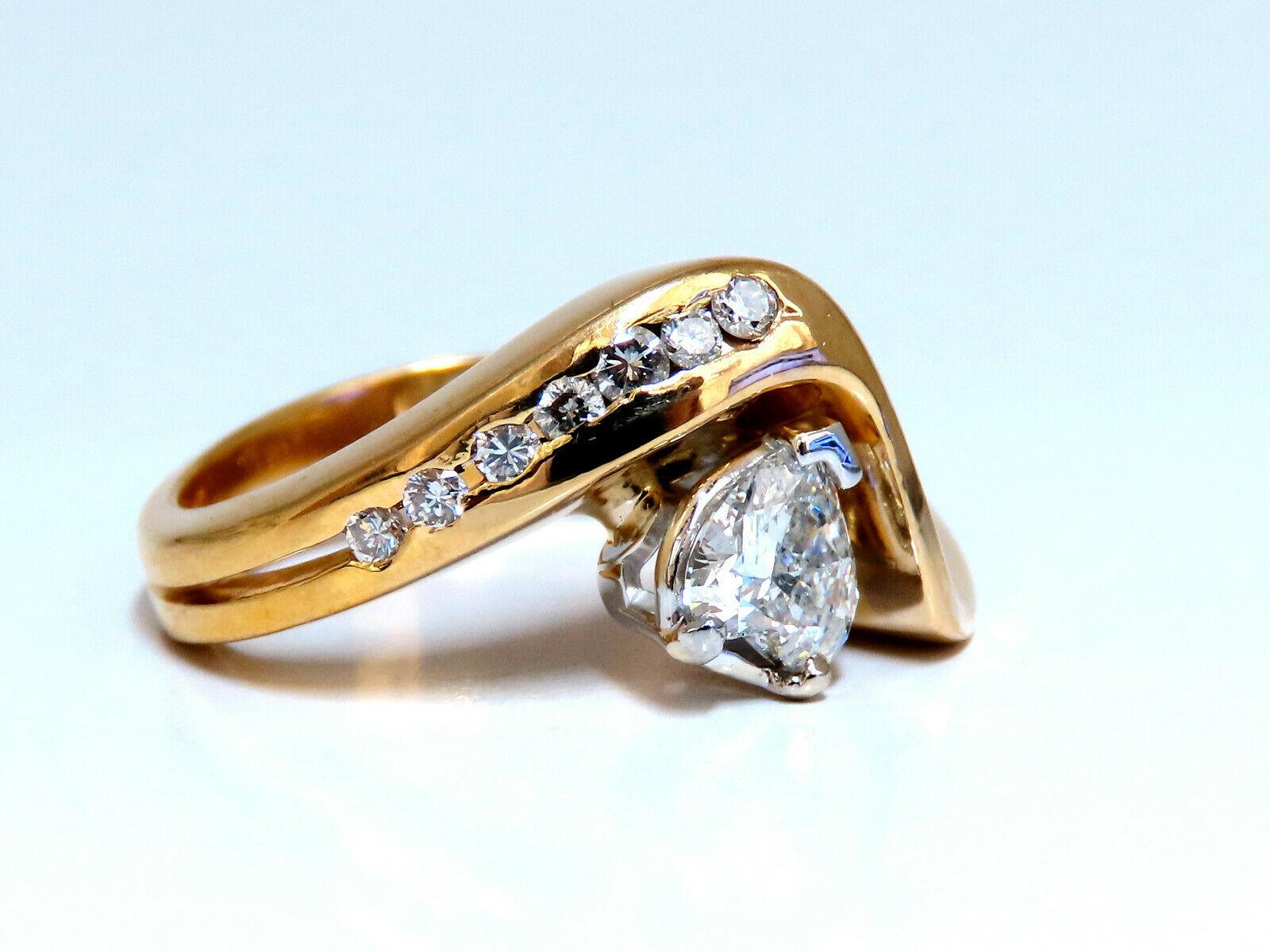 Taille cœur Bague classique en forme de cœur de 14 carats avec diamants de 0,61 carat certifiés GIA G/I1 en vente