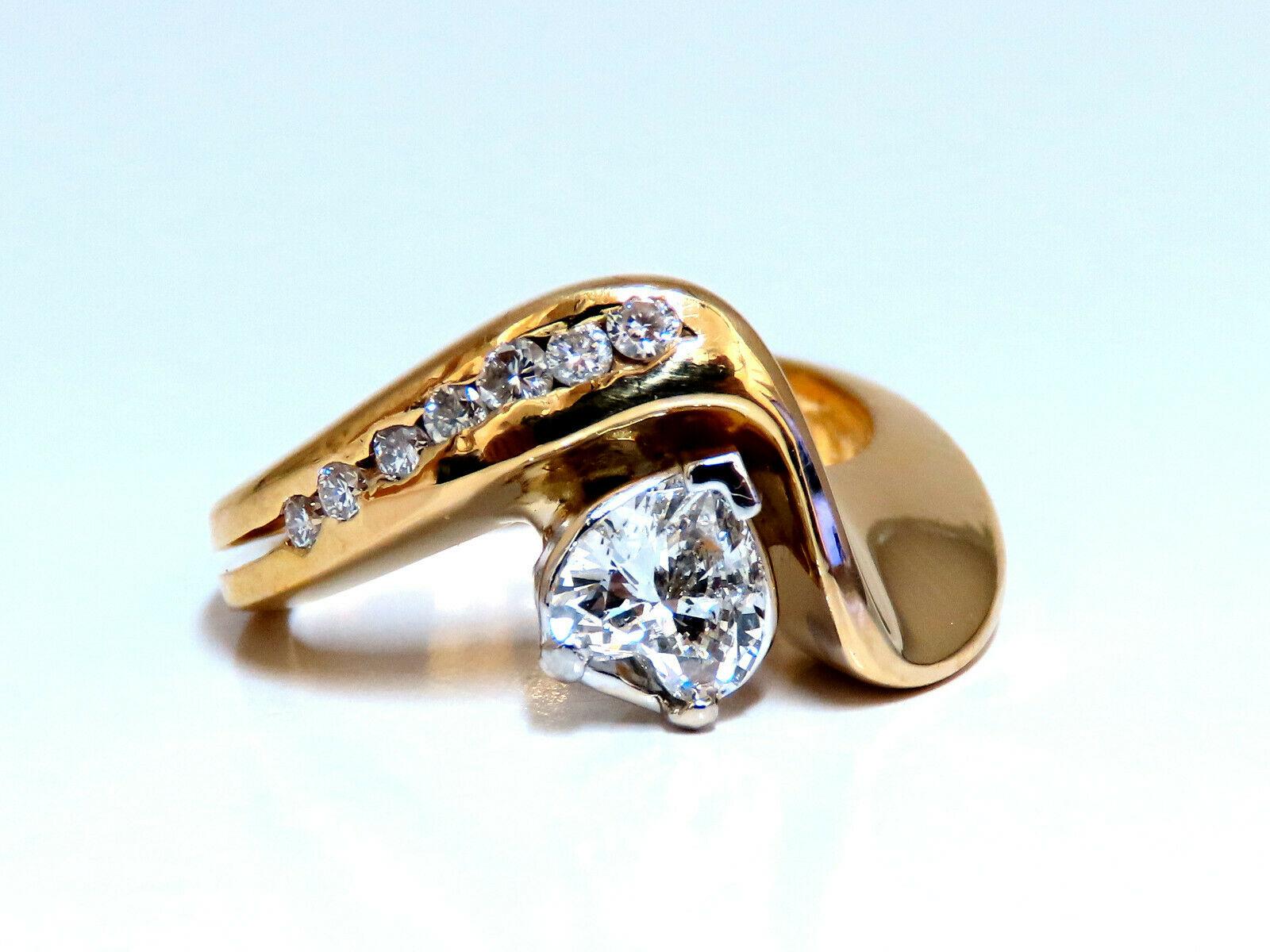 Bague classique en forme de cœur de 14 carats avec diamants de 0,61 carat certifiés GIA G/I1 Neuf - En vente à New York, NY