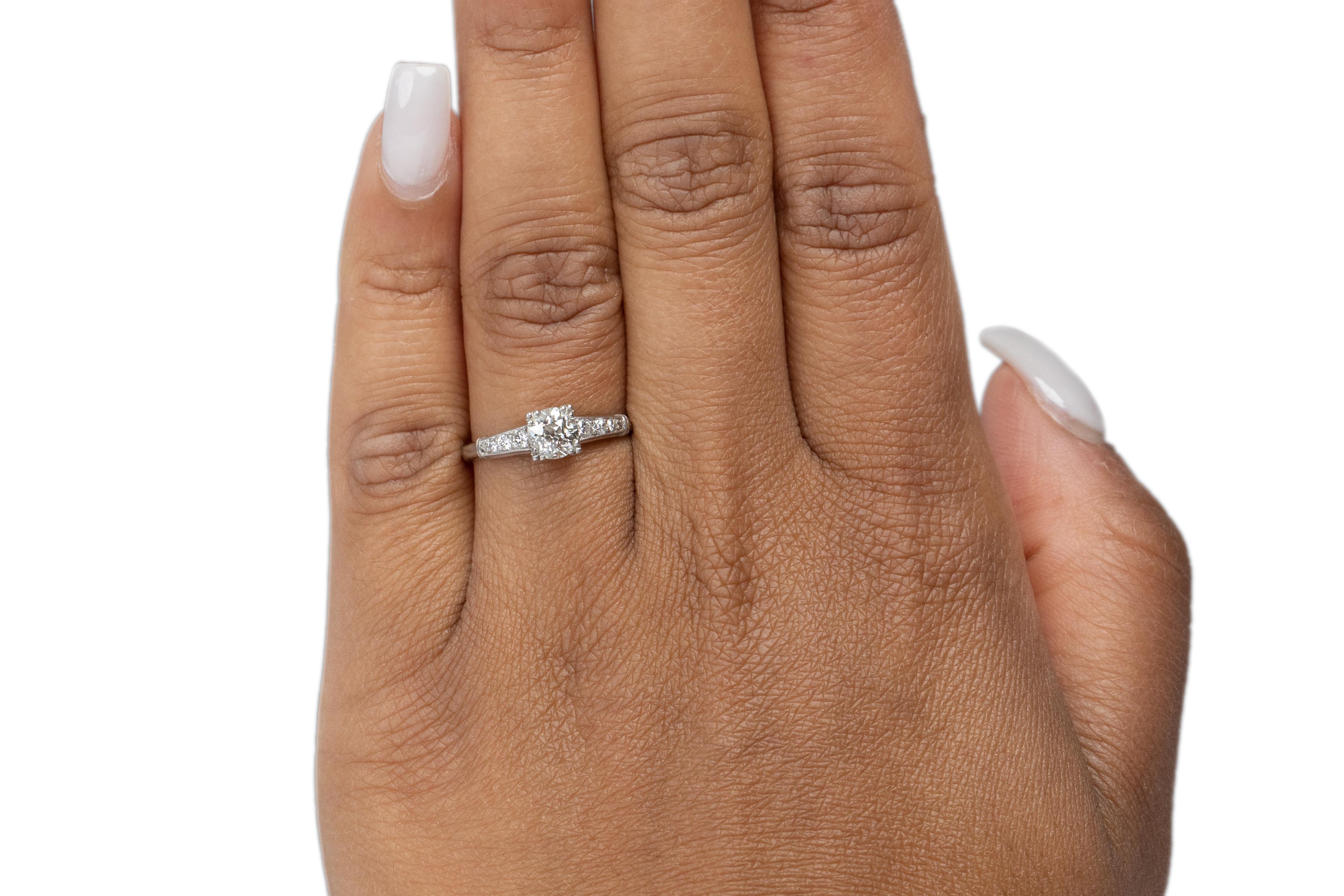 GIA-zertifizierter 0,62 Karat Art Deco Diamant Platin Verlobungsring, VEG#1734 im Zustand „Gut“ im Angebot in Atlanta, GA