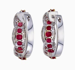 GIA Certified 6.21 Carat No Heat Burma Pigeon Blood Ruby and Diamond Earrings