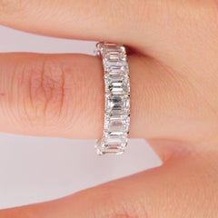 GIA Certified 6.22 Ct Emerald Cut Natural Diamond Wedding Eternity Band