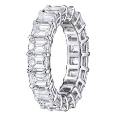 GIA-zertifizierter 6,22 Karat natürlicher Diamant-Ehering mit Smaragdschliff
