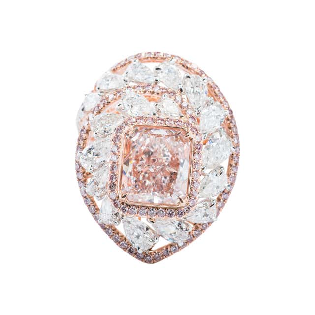GIA Certified 3.15 Carat Fancy Pink Purple Heart Diamond Ring in 18k ...
