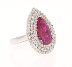 GIA Certified 6.23 Carat Ruby Diamond White Gold Cocktail Ring