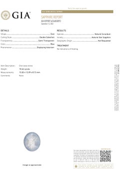 GIA Certified #6234058393 No Heat Ceylon Natural Star Sapphire 18,66 Karat