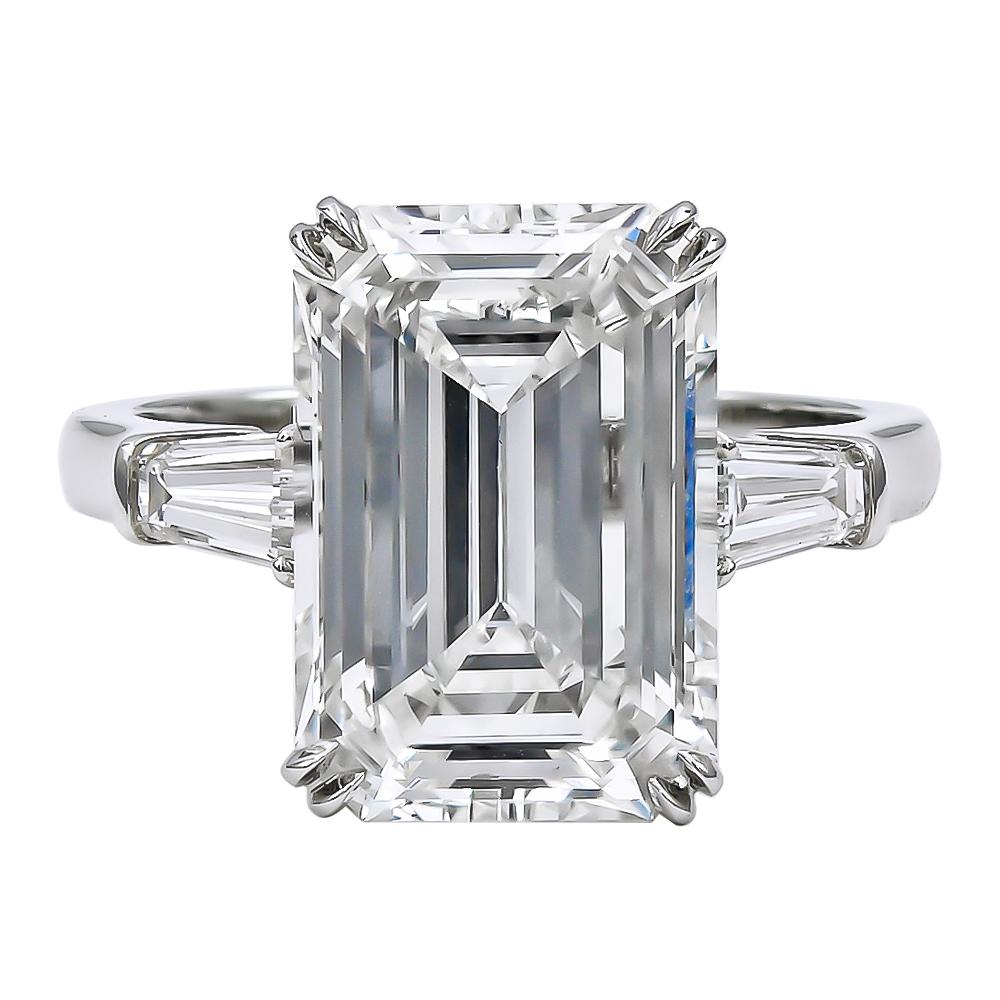 GIA CERTIFIED 6 CARAT EMERALD CUT DIAMOND RING 
Magnificent 6.25 Carat Emerald cut diamond ring.

Truly a masterpiece and example of old world diamond cutting and shaping!
This beautifully cut gem is exceptional in its perfect facet pattern and