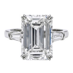 GIA Certified 6.25 Carat Emerald Cut Diamond Ring
