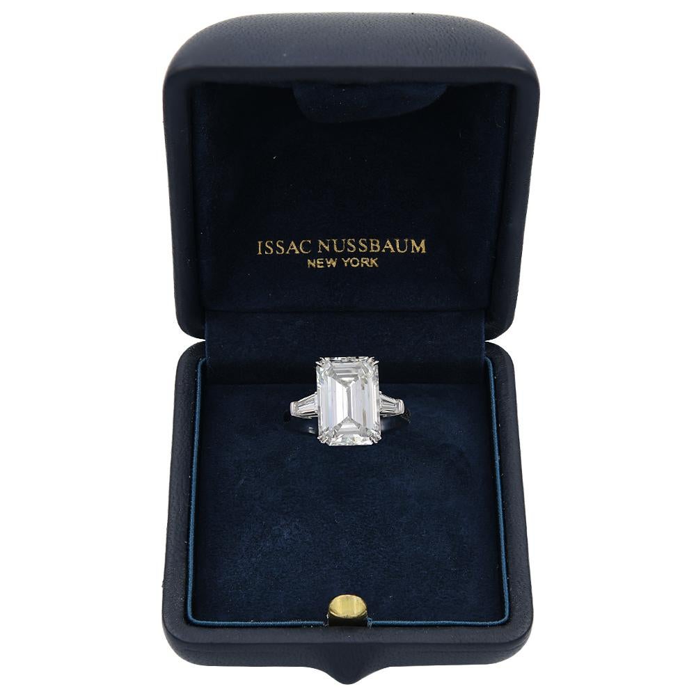 Modern GIA Certified 6.25 Carat Emerald Cut Diamond Ring