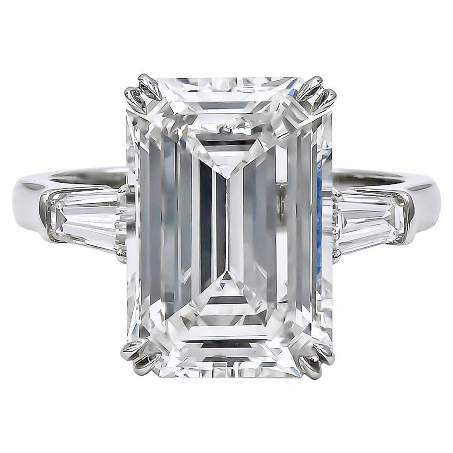 GIA Certified 6.25 Carat Emerald Cut Diamond Ring
