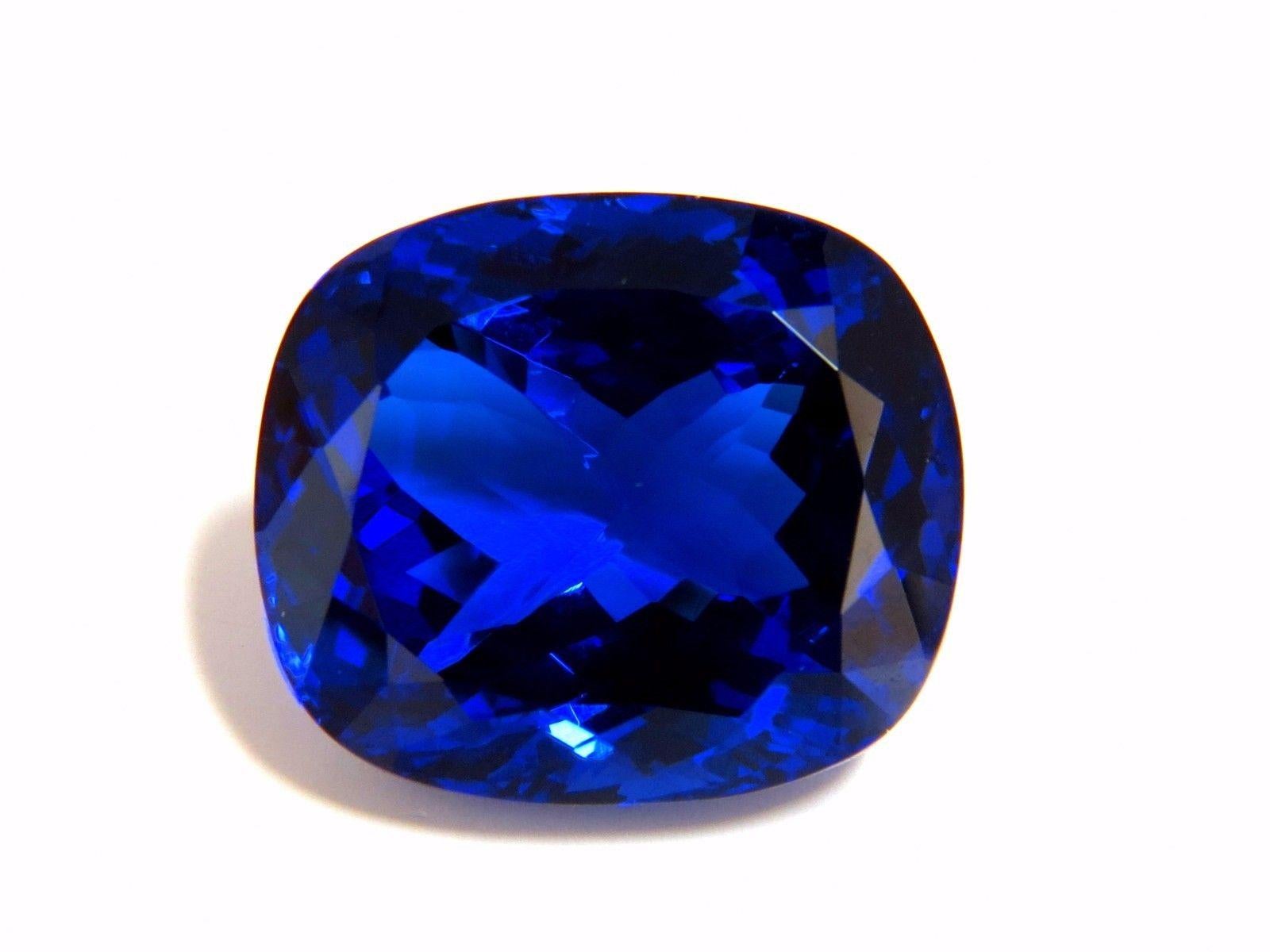 GIA Certified 62.60 Carat Natural Blue Cushion Cut Tanzanite Magnificent In New Condition For Sale In New York, NY