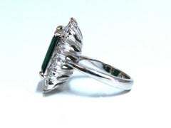 GIA Certified 6.26ct Natural Green Emerald Diamonds Ring 18kt Halo Prime*
