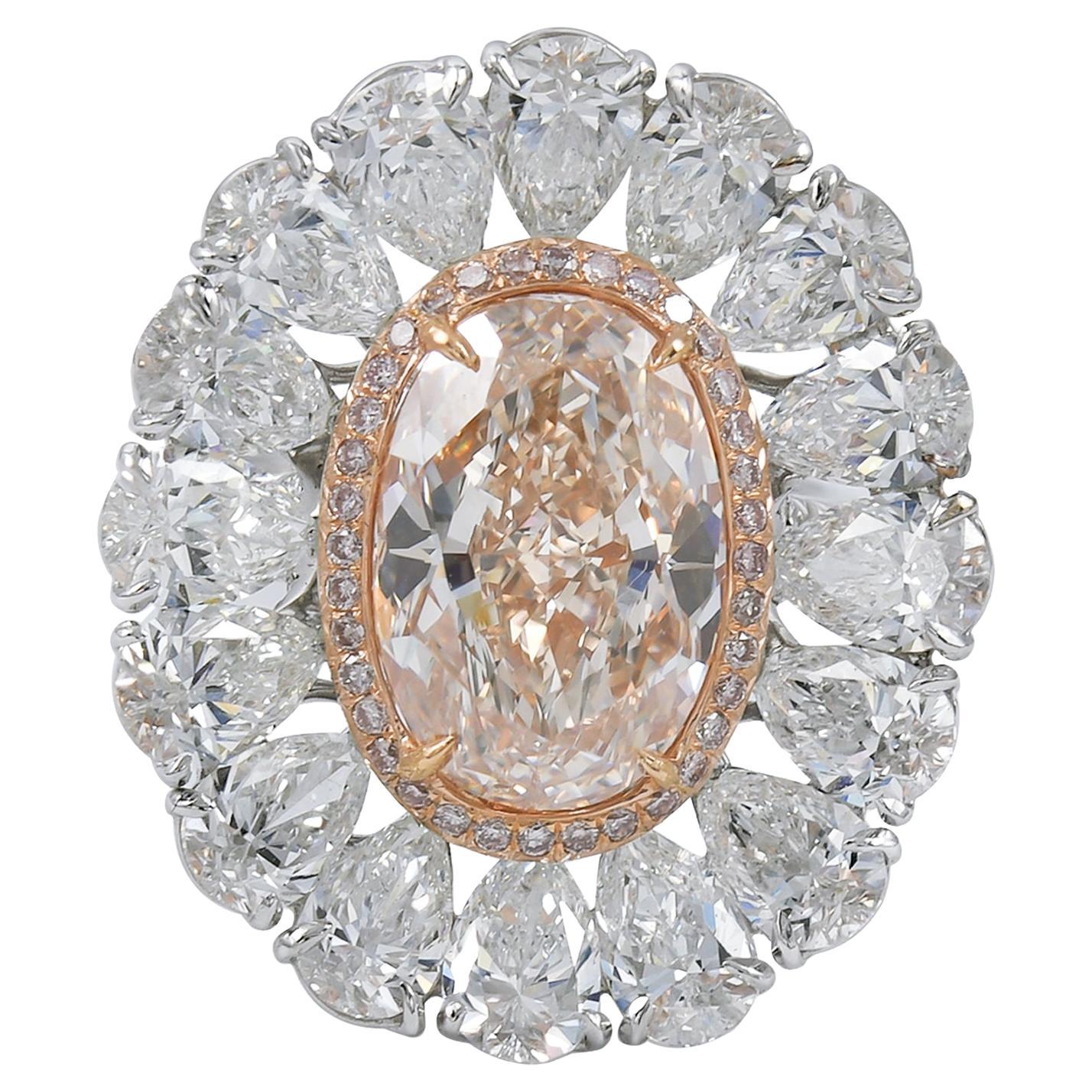 GIA-zertifizierter 6,27 Karat Fancy Pink-Brown Diamant-Ring von Spectra Fine Jewelry