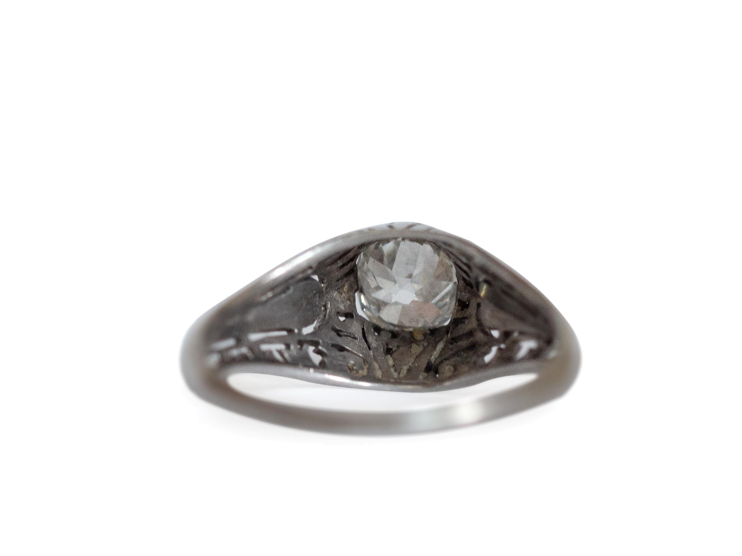 GIA zertifizierter 0,63 Karat Diamant Platin Verlobungsring im Zustand „Gut“ im Angebot in Atlanta, GA