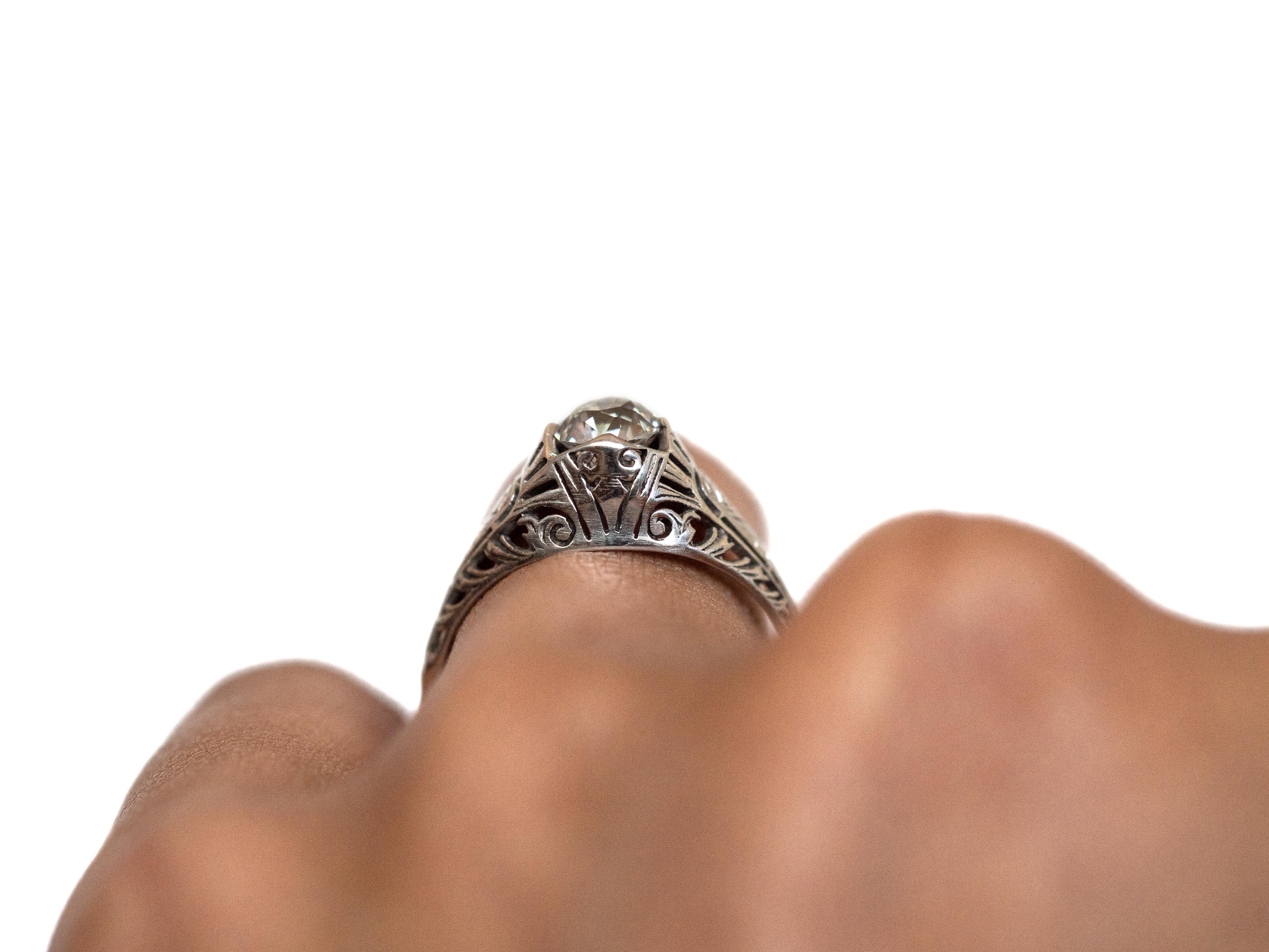 GIA zertifizierter 0,63 Karat Diamant Platin Verlobungsring im Angebot 1