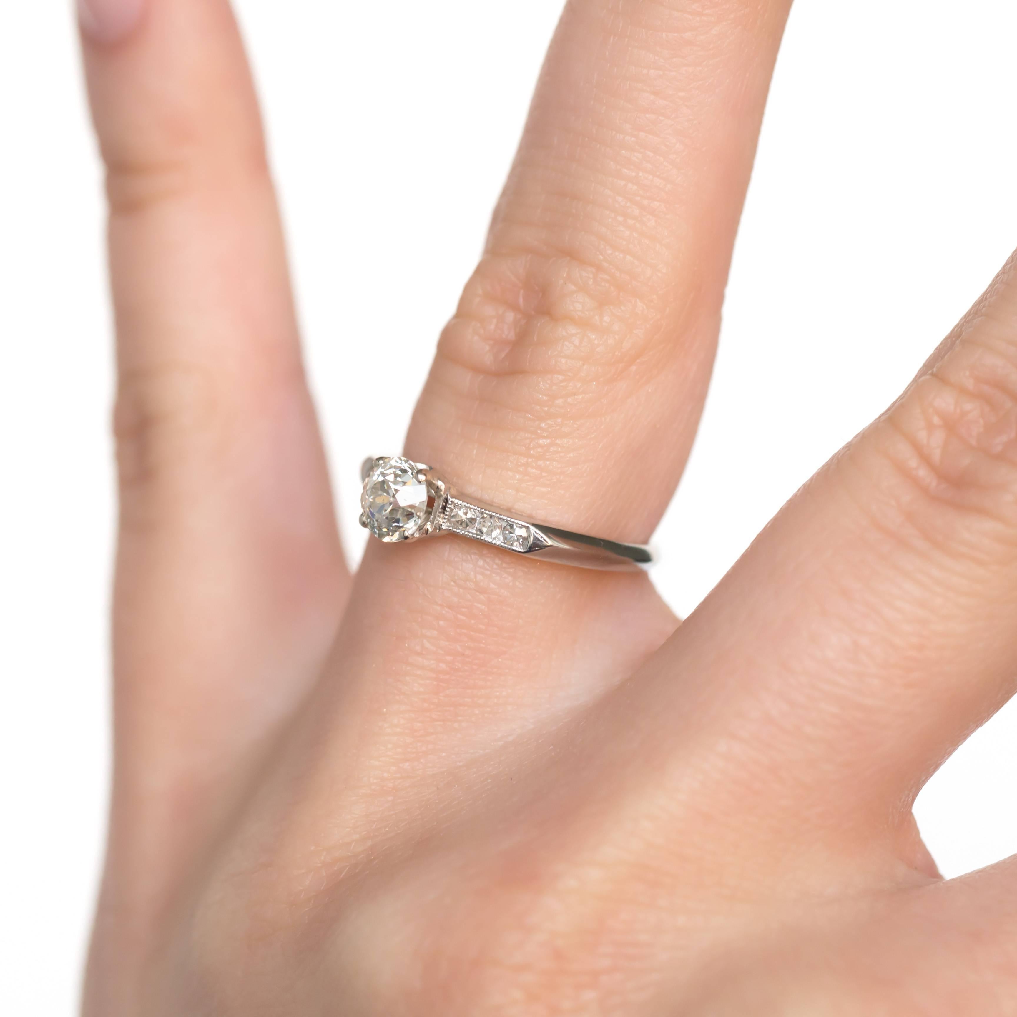 GIA Certified .63 Carat Diamond Platinum Engagement Ring In Excellent Condition For Sale In Hicksville, NY