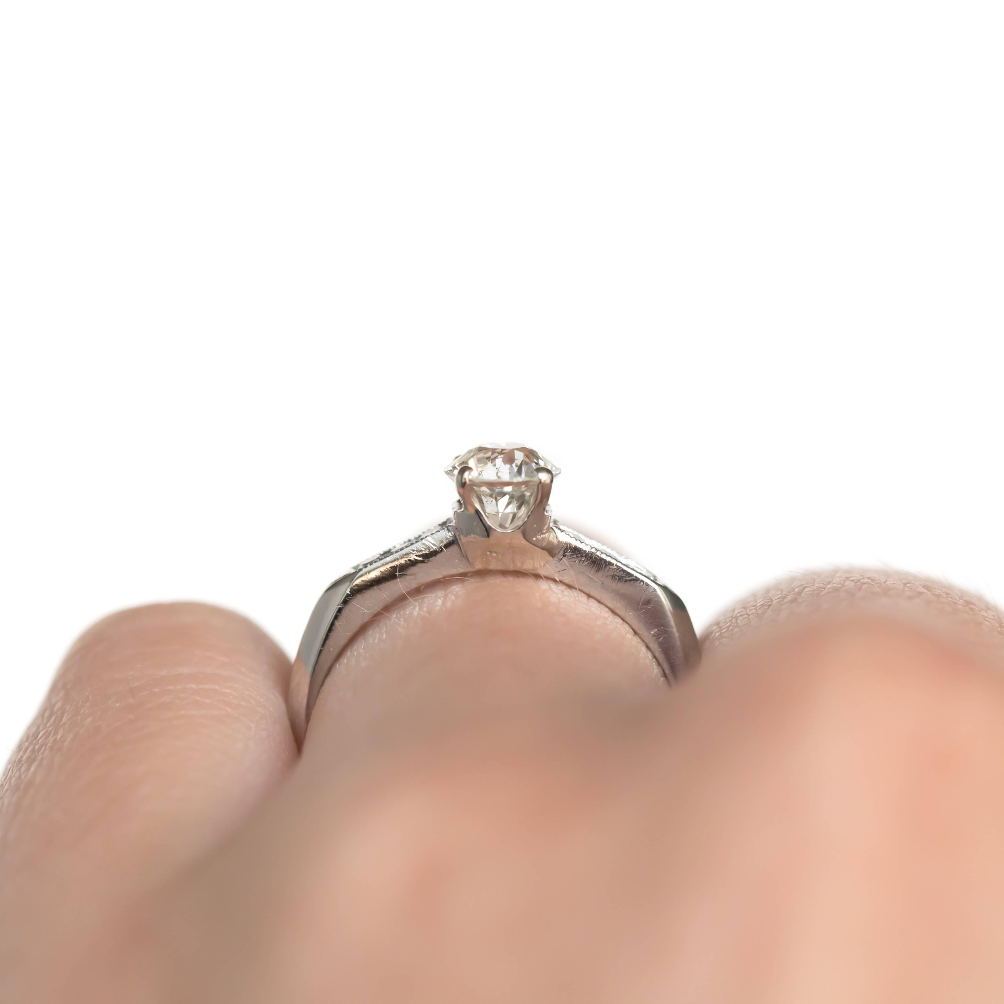 Women's GIA Certified .63 Carat Diamond Platinum Engagement Ring For Sale