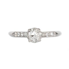 GIA Certified .63 Carat Diamond Platinum Engagement Ring