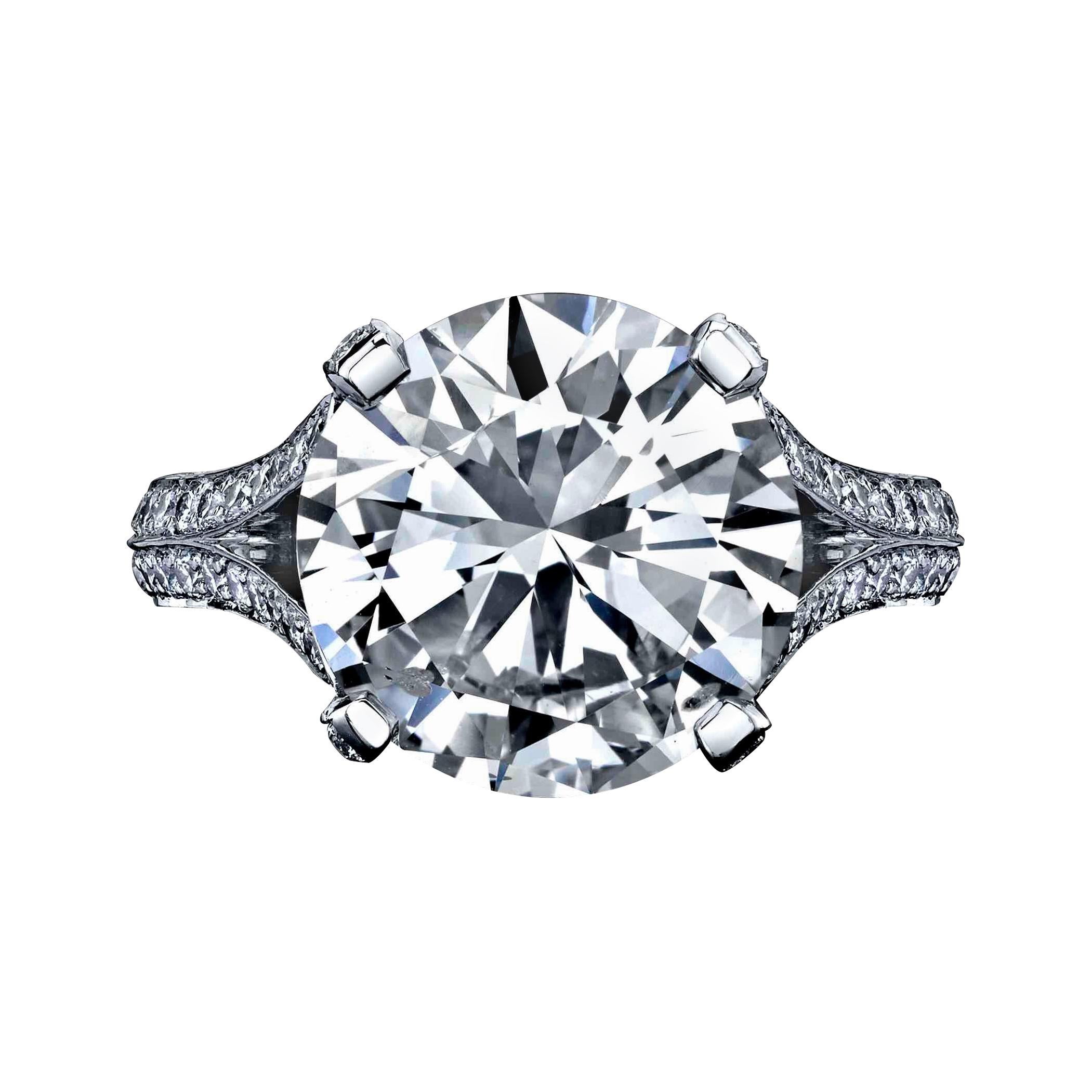 GIA Certified 6.31ct, Round Brilliant Diamond Ring