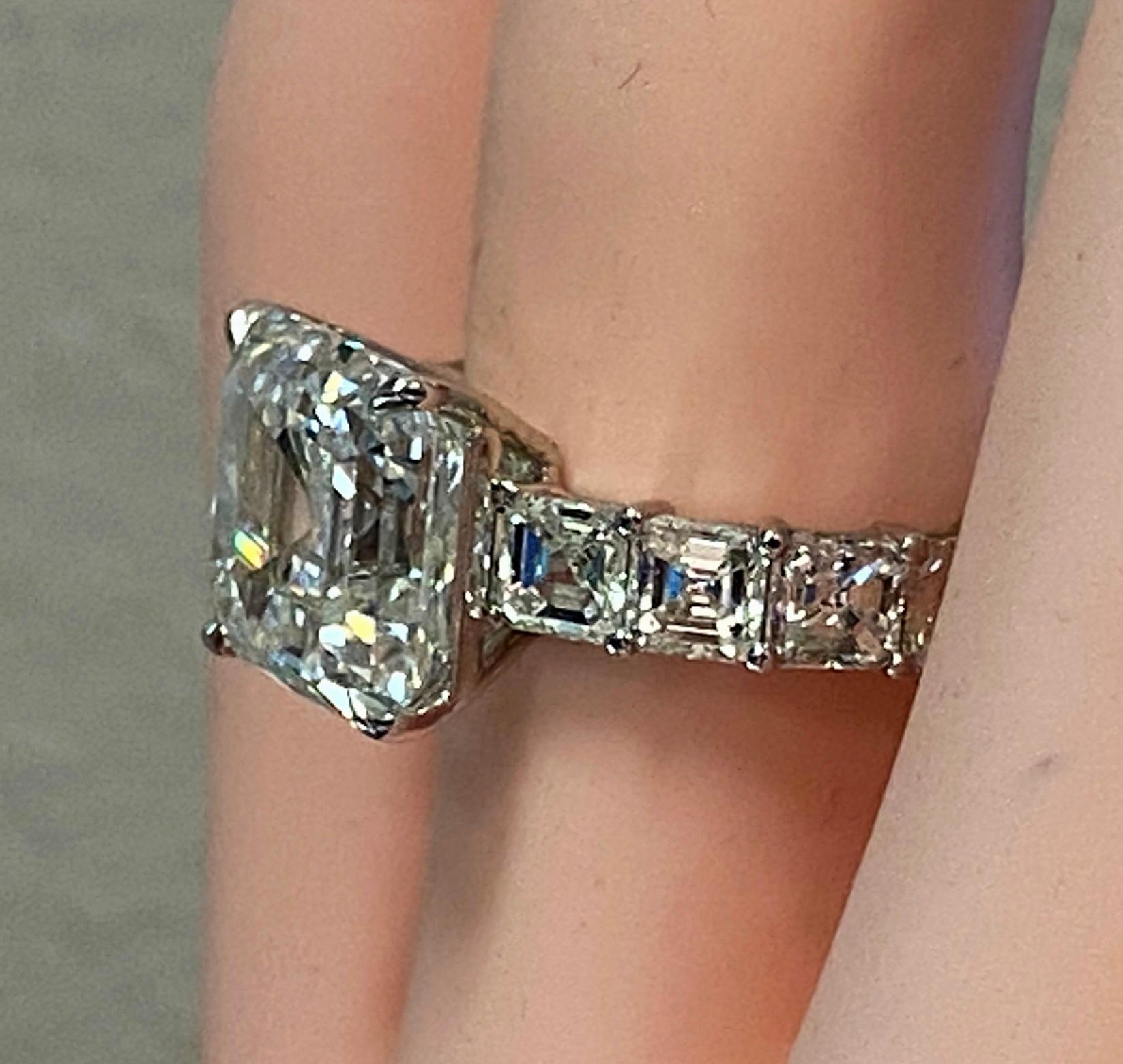 GIA Certified 6.32 Carat Asscher Cut Diamond Engagement Ring For Sale 1