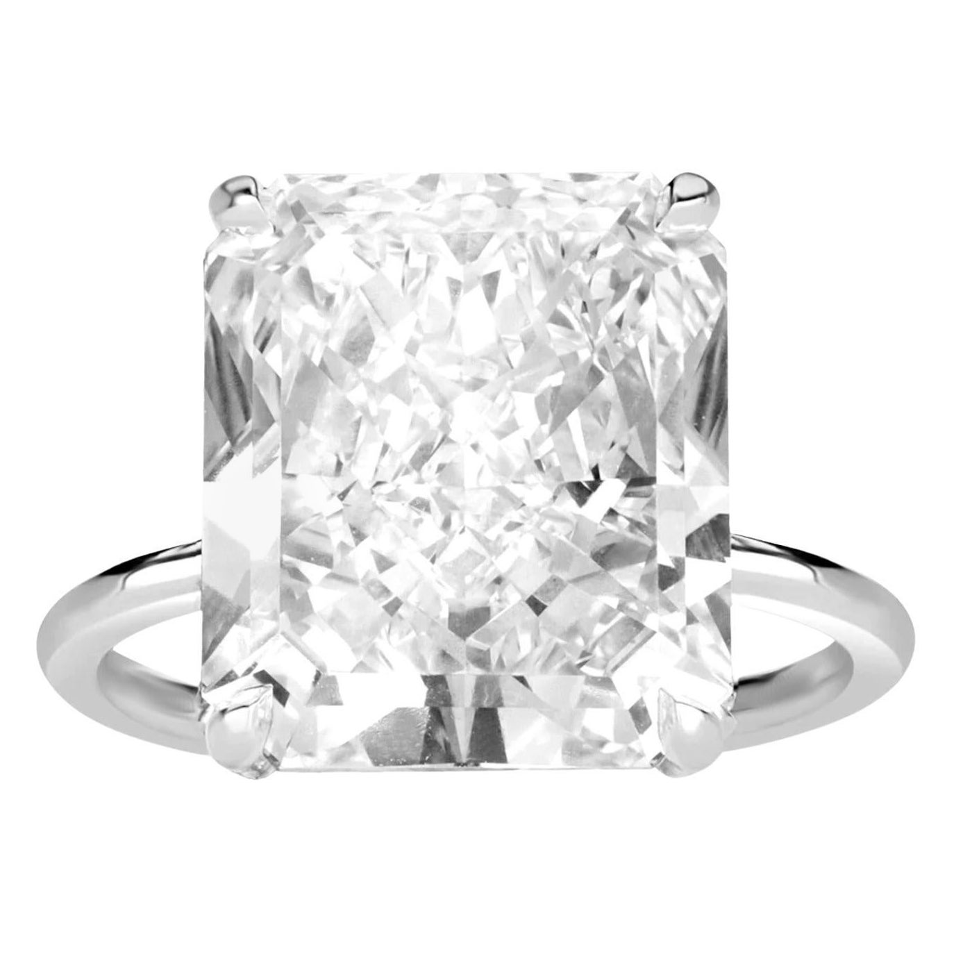 Anello con diamante taglio radiante certificato GIA da 6,33 carati in vendita
