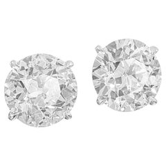 Pendientes de diamantes europeos antiguos de 6,38 quilates con certificado GIA