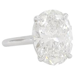 GIA Certified 6.40 Carat  Oval Platinum Ring