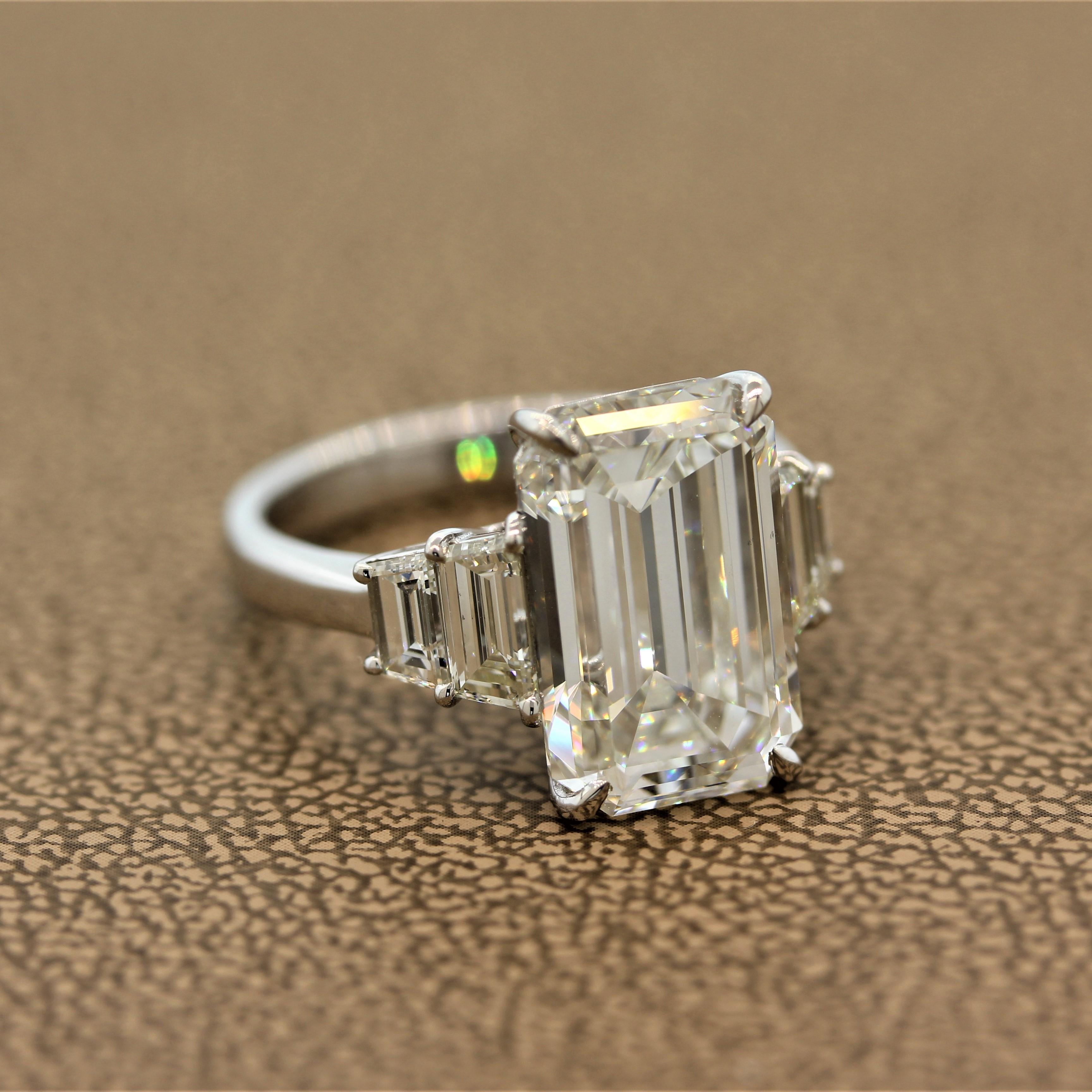 1.6 carat emerald cut diamond ring